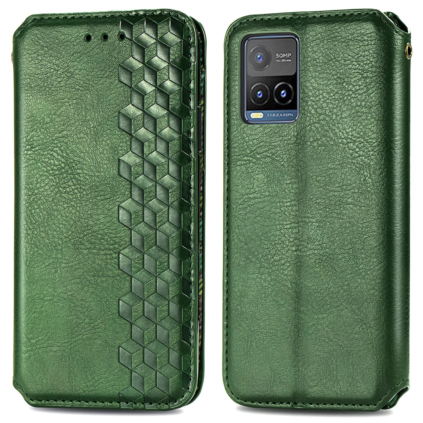 For vivo Y21 4G Y21s Y33s Imprinting Rhombus Magnetic Auto-Absorbed Leather Phone Case Stand Wallet Flip Cover For vivo Y21 4G Y21s Y33s Imprinting Rhombus Magnetic Auto-Absorbed Leather Phone Case Stand Wallet Flip Cover